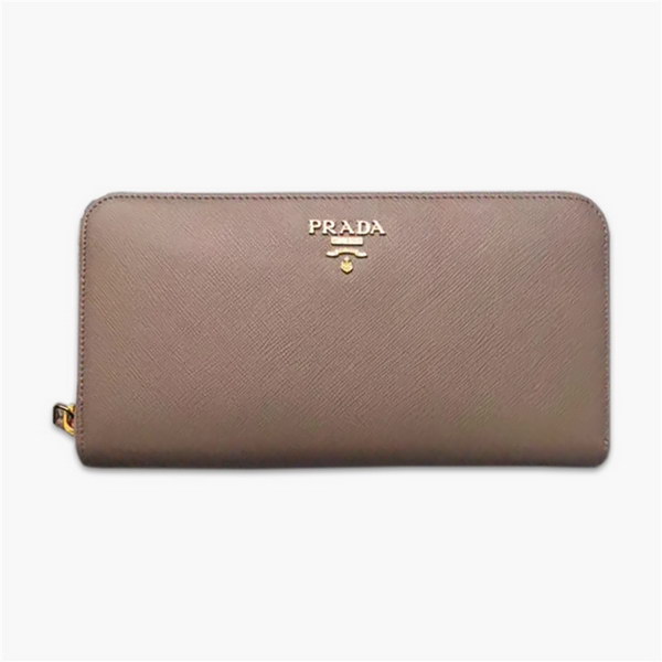 Prada Wallet 1ml506 Zippy Wallet In Apricot