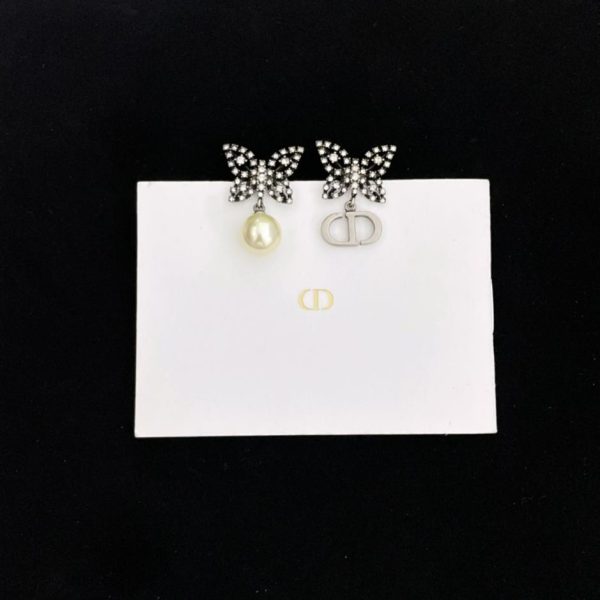 Dior diamond butterfly bead earrings