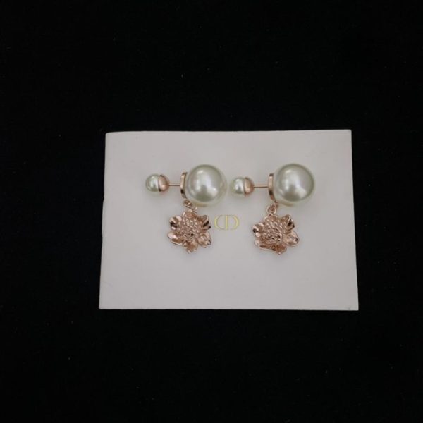 Dior floral double bead earrings