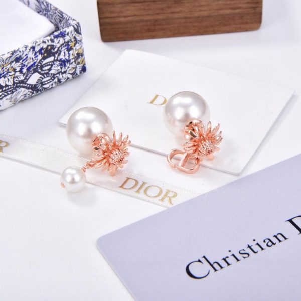 DIOR rose gold stamen earrings