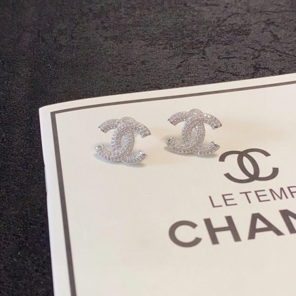 Chanel studded diamond stud earrings