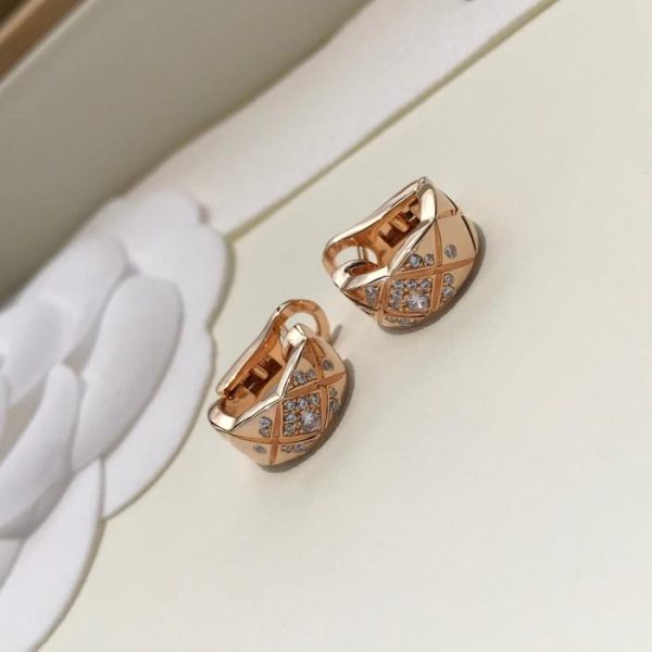 Chanel Coco diamond pattern earrings