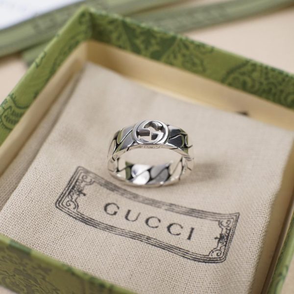 Gucci double g interlocking cutout ring
