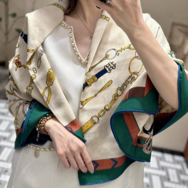 Hermès velvet square scarf