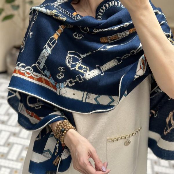 Hermès velvet square scarf