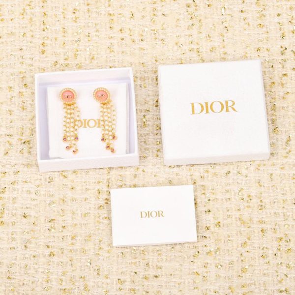 Dior glass bead pearl earrings