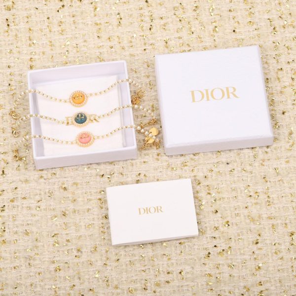 Dior multi-color glass bead pearl bracelet