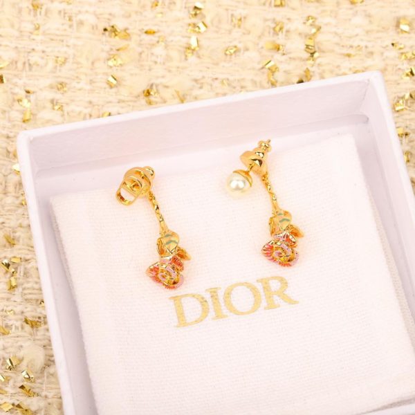Dior rose earrings