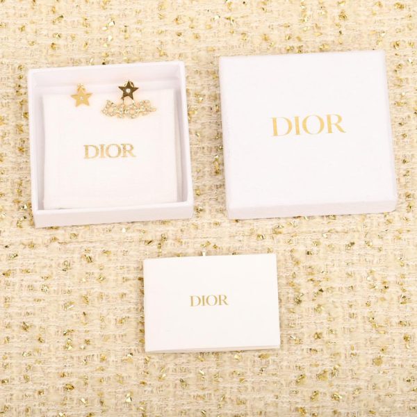 Dior letter diamond earrings