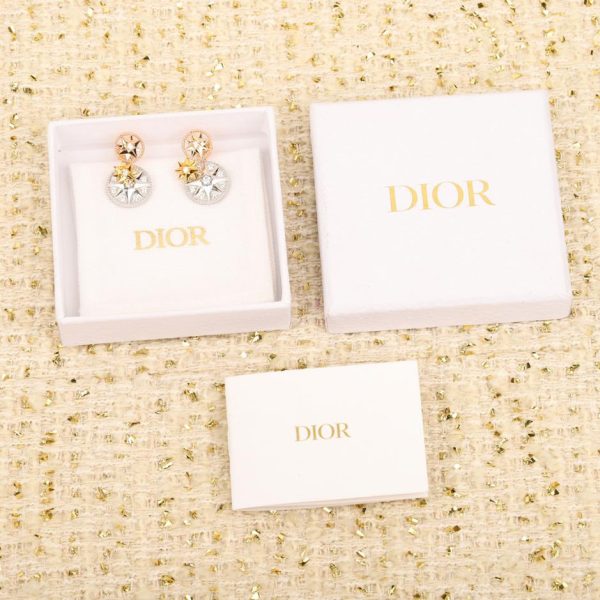 Dior sterling silver compass earrings