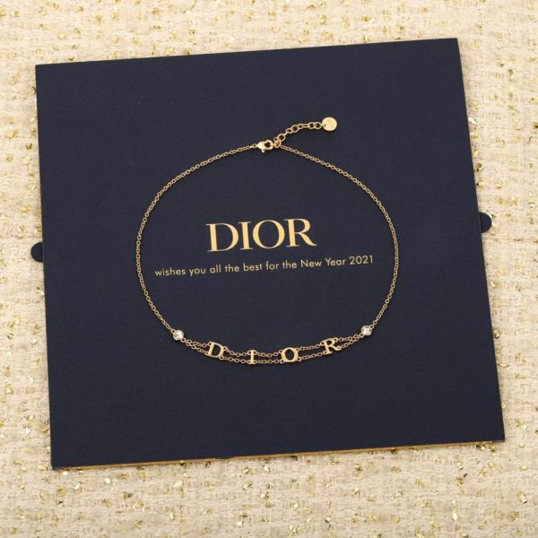 Dior letter double layer necklace