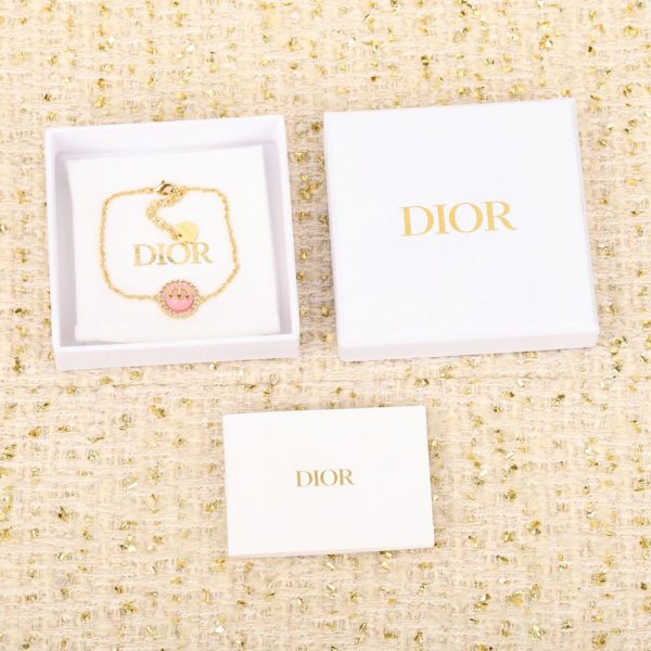Dior pink rubber necklace bracelet
