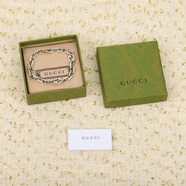 Gucci interlocking Double G silver bracelet