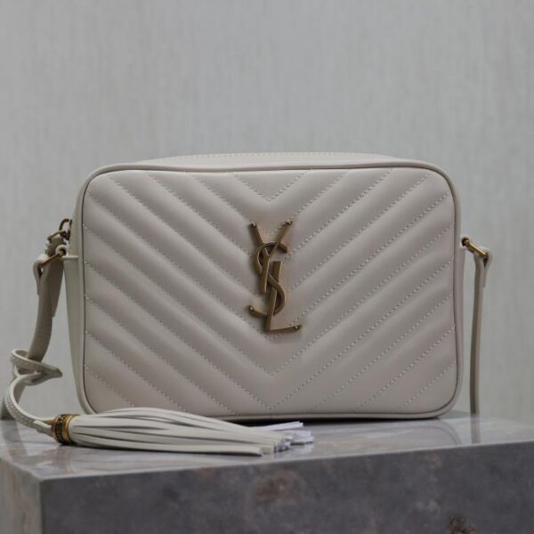  SAINT LAURENT white Lou camera bag