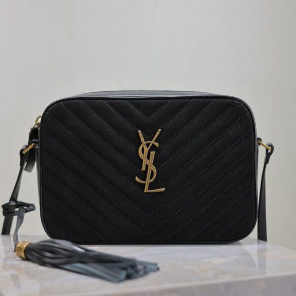 SAINT LAURENT black matte gold buckle Lou camera bag