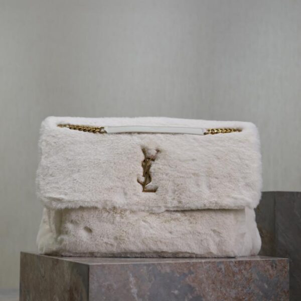  SAINT LAURENT White·47cm Autumn and Winter Rabbit Fur Style