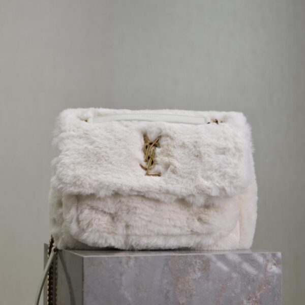  SAINT LAURENT White·28cm Autumn and Winter Rabbit Fur Model
