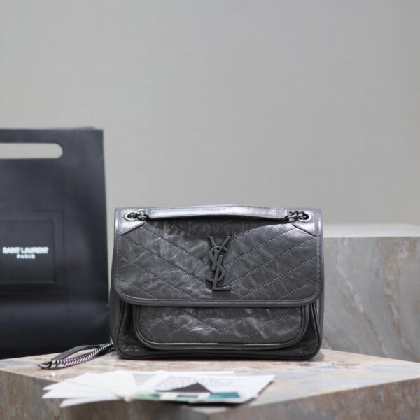  SAINT LAURENT medium 28cm dark gray niki