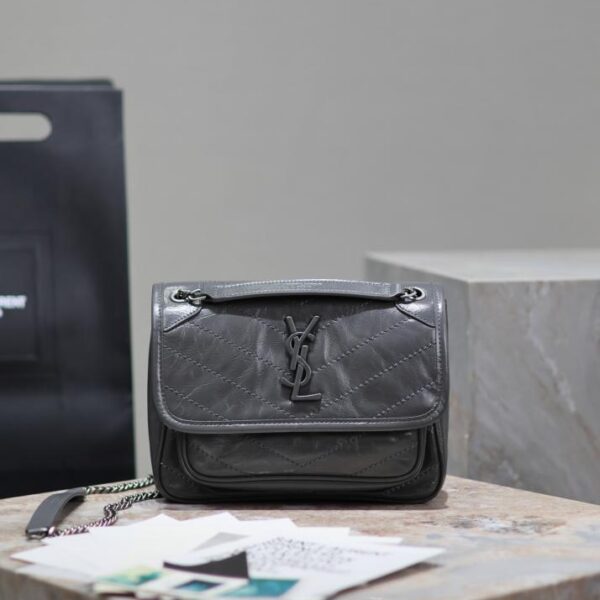  SAINT LAURENT small size 22cm dark gray niki
