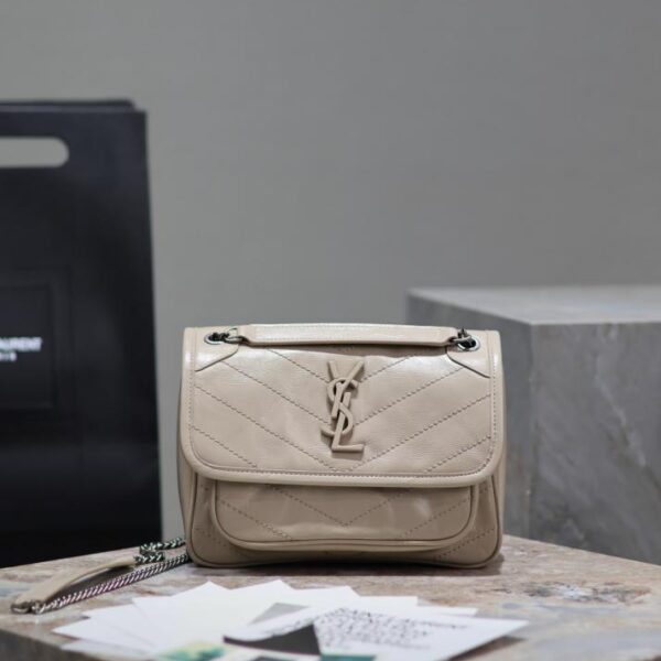  SAINT LAURENT small size 22cm milk tea color niki