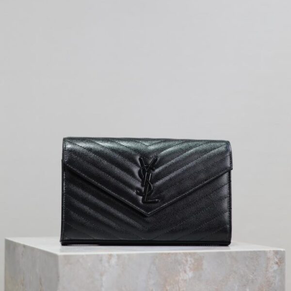  SAINT LAURENT black buckle MONOGRAM envelope bag