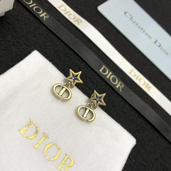 Dior gold stud earrings same as counter (1C9B)