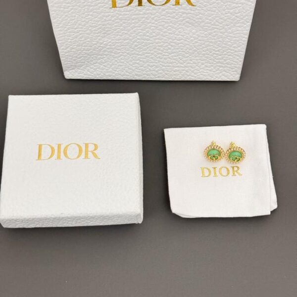 Dior new green pearl cd earrings (3197)
