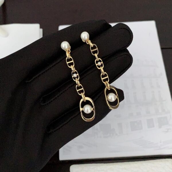 Dior latest cd long letter earrings (D22B)