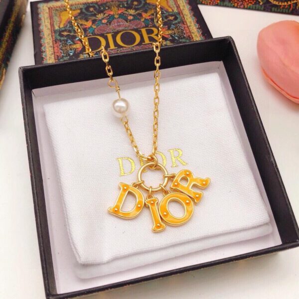 Dior letter necklace orange (3473)