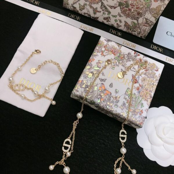 Dior necklace CD pearl necklace (B100)