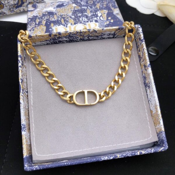 Dior thin chain CD glossy necklace (4806)