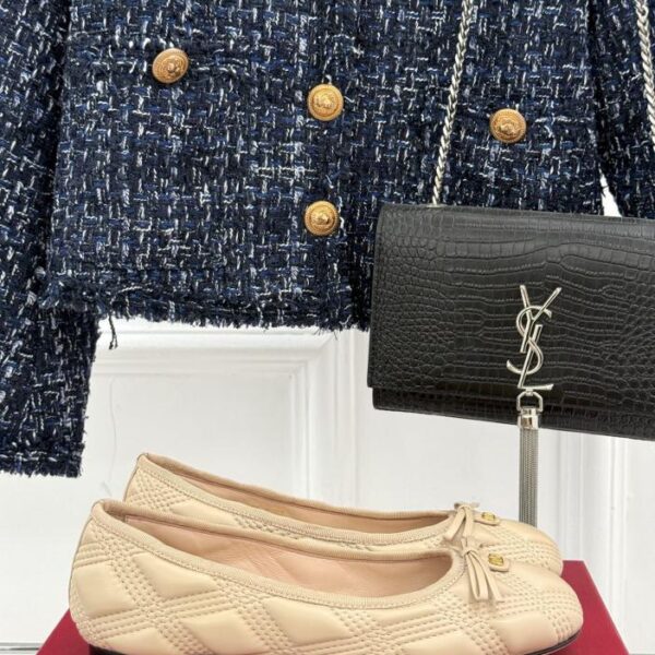 Valentino classic diamond bow ballet pumps