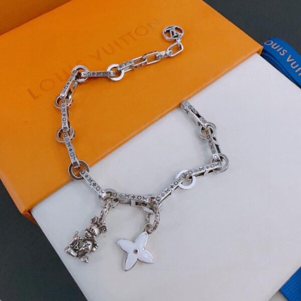 Louis Vuitton Bracelet RW Original Counter New Retro Couple Style Rock Punk Thai Silver Style (10FT7)