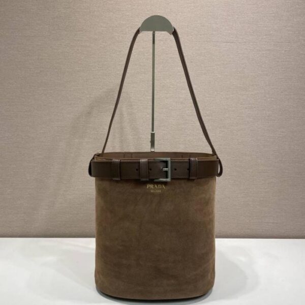 Prada new bucket bag 1BE085 suede (73YCJ)