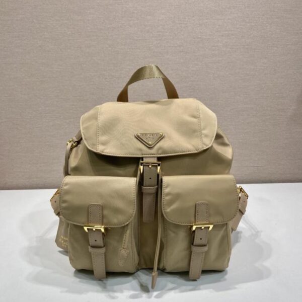 Prada gold buckle classic backpack 1BZ677 gold hardware (6PMAJ)