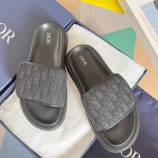 Dior Aqua series Velcro thick sole slippers sandals beach shoes top version (ZYBUP)