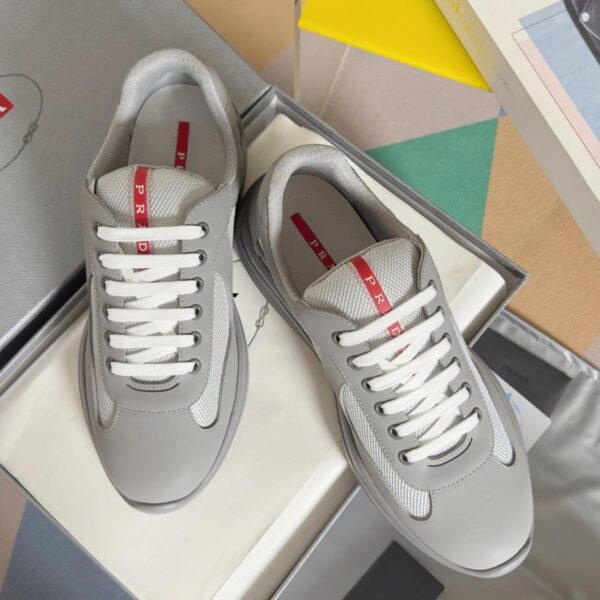 Prada America’s Cup Series Patent Leather Mesh Men’s Casual Sneakers Top Version (WUFGZ)