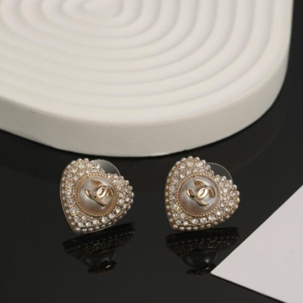 Chanel Heart Peach Earrings(8JXNG)