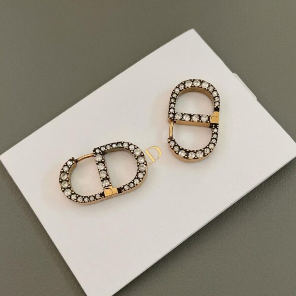 DiorCD Horizontal Full Diamond Earrings (U2YZA)