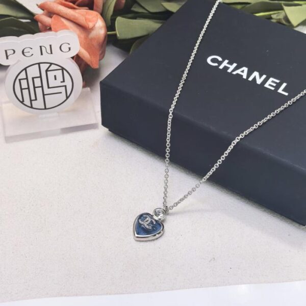 Counter version Chanel love jelly necklace version brass electroplated real gold blue transparent enamel (DXFSY)