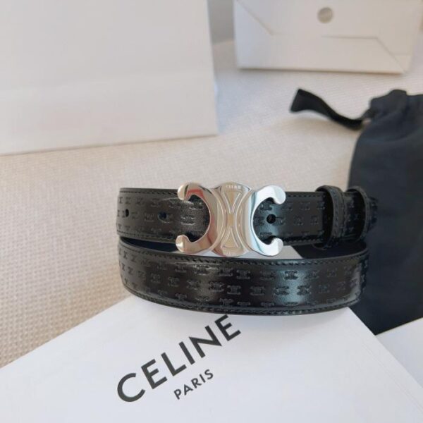 CELINE counter style 2.5cm wide belt original first layer calfskin (6T61E)