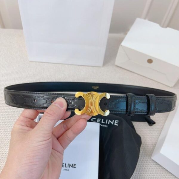 CELINE counter style 2.5cm wide belt original first layer calfskin (DNLYZ)