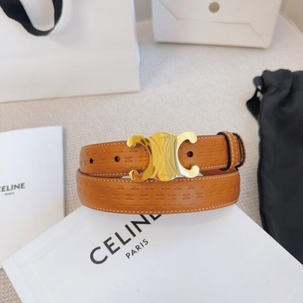CELINE counter style 2.5cm wide belt original first layer calfskin (HRCEA)