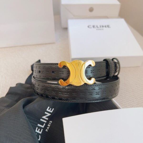 CELINE counter same style 2.5cm wide belt original first layer calfskin (26M7S)