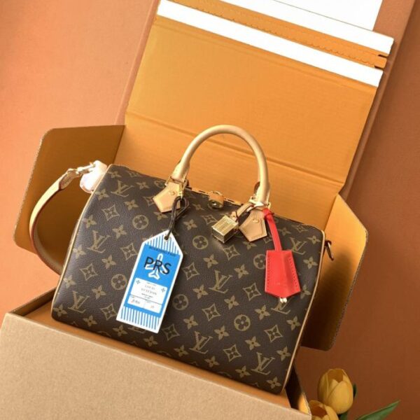 [Premium MB Chipset Original Leather] Speedy Soft 30 Dark Handbag Model M11945 Presbyopia Dynamic Chipset 163C (N2ZFB)
