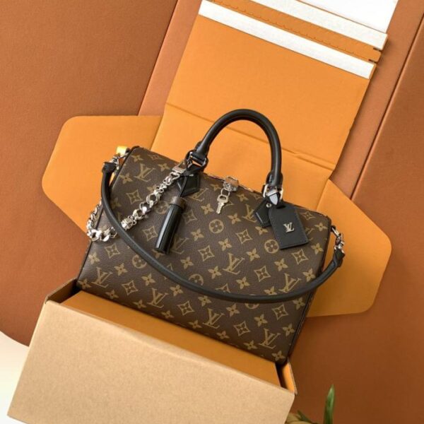 [Premium MB Chipset Original Leather] Speedy Soft 30 Dark Handbag Model M12243 Presbyopia Dynamic Chipset 163C (2X36O)