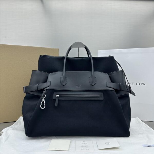 Cowhide Black Patchwork Pre-order The ro Margaux 17 Inside Out Canvas Tote Bag (PTSFJ)