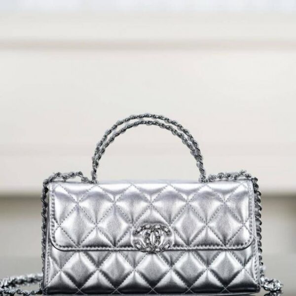 Chanel Cross Handle Kelly Silver Horizontal Version (UZQHZ)