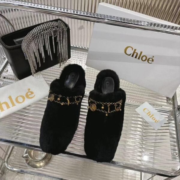 Chloe 2026 real fur slippers (9ZA2O)