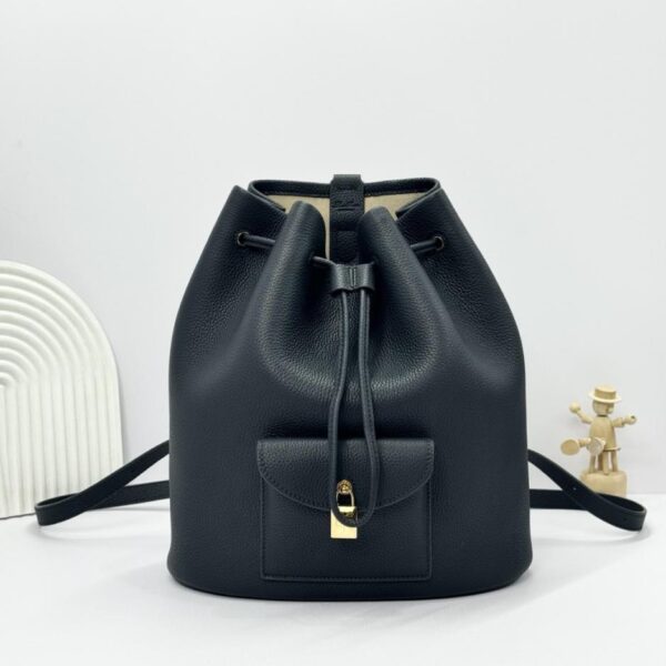 Loro Piana Extra Drawstring Backpack Dark Royal Blue Backpack (1UBYM)